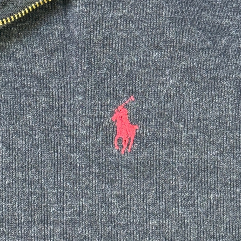 Polo Ralph Lauren Quarter Zip Pullover Navy Cotton Sweater Men's Large - Picture 4 of 7